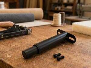 Picior metalic reglabil pentru somiera, Ø38,5 mm, H 185–335 mm, finisaj negru