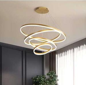 Lustra LED Minimalist Ring cu Telecomanda 113W Gold lumina/rece/calda/neutra intensitate reglabila