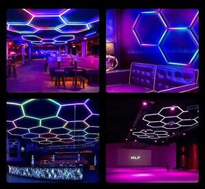 SET HoneyComb LED 5 Hexagoane Luminoase RGB IP65 90W 235 X 164CM