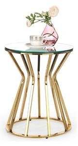Masuta cafea AFINA S, oglinda/auriu, sticla/otel, 45x45x50 cm