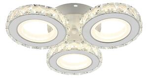 Lustra LED Cristal, 72W, Telecomanda, 3 cercuri