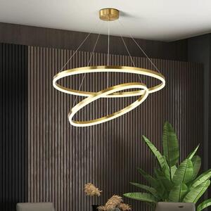 Lustra LED Minimalist Ring cu Telecomanda 100W Gold lumina/rece/calda/neutra intensitate reglabila