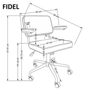 Scaun de birou FIDEL, gri/negru, stofa, 62x56x81 cm