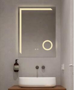 Oglinda Led Touch Cu Functie Dezaburire, Lumina rece ,calda, neutra, 60x80cm ,lupa cosmetica x3