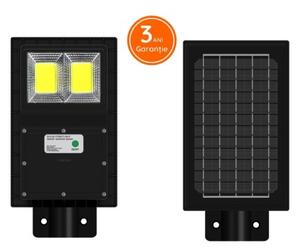 Lampa LED 100W IP65 Panou Solar Monocristaline 6500K Cu Senzor De Miscare