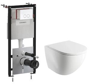 Set complet vas WC suspendat OMNIRES, Ottawa, OTTAWAMWBP, cu rezervor si clapeta