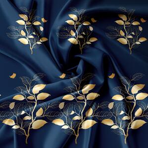 Lenjerie de pat din microfibra Culoare albastru inchis, GOLDEN BRANCH