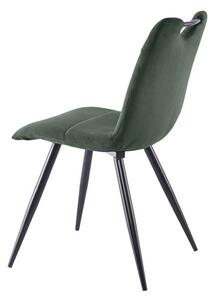 Scaun ORFE, verde/negru, stofa raiata/metal, 45x40x86 cm