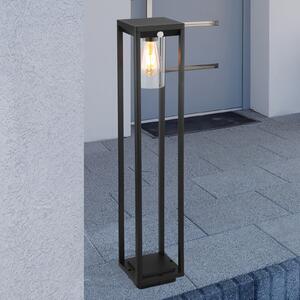 Globo Lampă de trotuar Candela, 80 cm, cu senzor, Negru, Metal, Modern