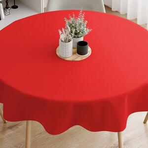 Goldea față de masă decorativă loneta - roșu - rotundă Ø 130 cm