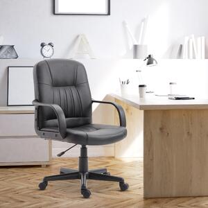 Vinsetto scaun birou, cu roti, captusit, 60×60×90-99cm, negru | AOSOM RO