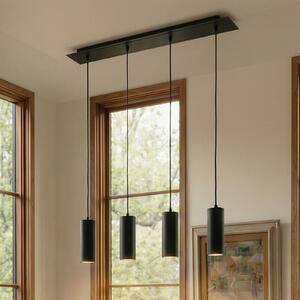 Lindby Lampă suspendată Joffrey, 76 cm, negru, 4 becuri, GU10, reglabil, Negru, Camera de zi / sufragerie, Metal, Modern