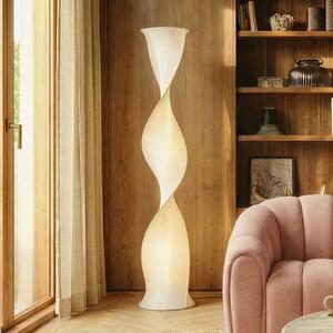 Lucande Lampadar LED Novelle, alb, CCT, înălțime 137 cm, Ø 29 reglabil, Alb, Camera de zi / sufragerie, Plastic, Design