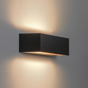 BEGA Bega Studio Line Aplică de perete LED, negru, metal, 30 cm, Negru, Camera de zi / sufragerie, Aluminiu, Modern, Priză de perete sus / jos