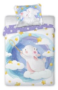 Lenjerie de pat copii 135x100 + 60x40 cm Iepure baby rabbit sheet