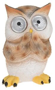 Lampă solară Standing owl, maro, 9 x 9 x 12,5 cm