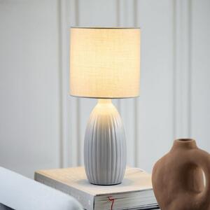 PR Home Lampă de masă Uno, gri deschis, înălțime 47 cm, material textil/ceramică, Gri, Camera de zi / sufragerie, Ceramică