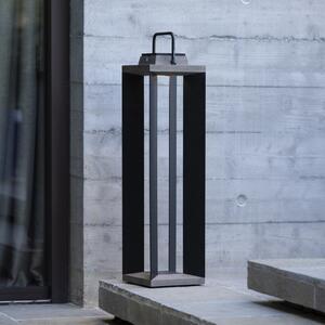 Les Jardins Lanternă solară LED Teckalu, gri/negru, 60 cm, reglabil, Negru, Aluminiu, Felinar