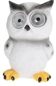 Lampă solară Standing owl, alb, 9 x 9 x 12,5 cm