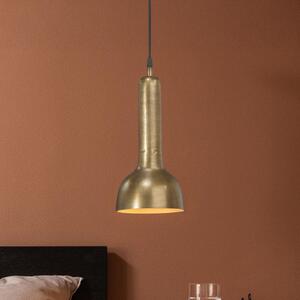 PR Home lampă suspendată Bainbridge alamă Ø 15 cm fișă metalică, Auriu / Alamă, Camera de zi / sufragerie, Metal, Casă de țară / Rustic