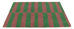 Covoraș de intrare din fibre de nucă de cocos 40x60 cm Pink & Green Half Stripes – Artsy Doormats