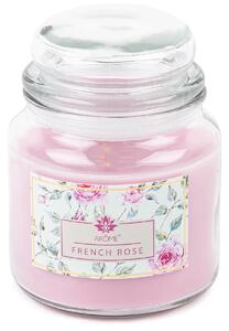 Arome Lumânare parfumată mare în vas de sticlă French Rose, 424 g