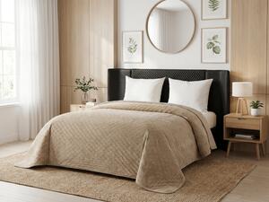 Cuvertura de pat din catifea ASTRALIA, bej Dimensiune: 170 x 210 cm