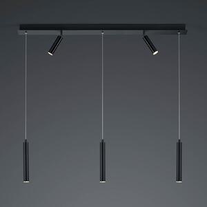 HELL Lampă suspendată LED Tom, 5 becuri, negru, reglabil, Negru, Camera de zi / sufragerie, Metal, Modern