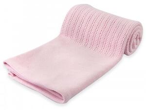 Paturica celulara pentru bebelusi din bumbac roz Soft Touch