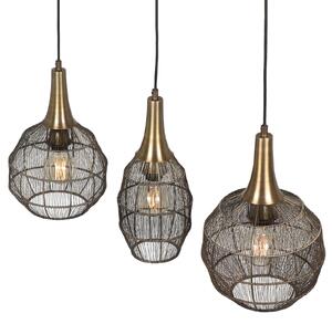 Trio Lighting Lampă suspendată Soraya, 3 becuri, grindă, metal, alamă antică, reglabil, Bronz / Alamă Veche, Camera de zi / sufragerie, Metal