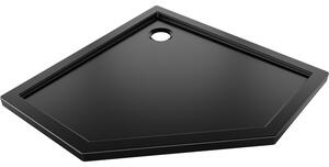 Mexen Flow cadă de duș pentagonală slim 90 x 90 cm, negru mat - 46P709090