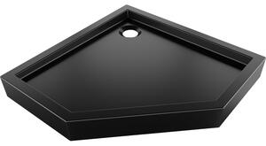 Mexen Flow+ cadă de duș pentagonală 80 x 80 cm, negru mat - 46P708080H