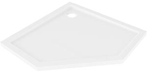 Mexen Flow cadă de duș pentagonală slim 80 x 80 cm, alb lucios - 46P108080