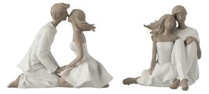 Set 2 figurine asortate, Compozit, Alb , 20.5x10x16.5 cm