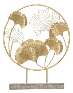 Decoratiune Little Leaf, fier MDF, auriu, 50X12.5X64 cm