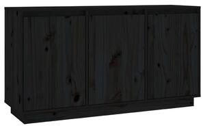 Servantă, negru, 111x34x60 cm, lemn masiv de pin