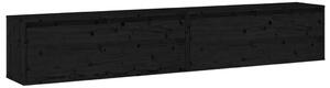 Dulapuri de perete 2 buc, negru, 100x30x35 cm, lemn masiv pin