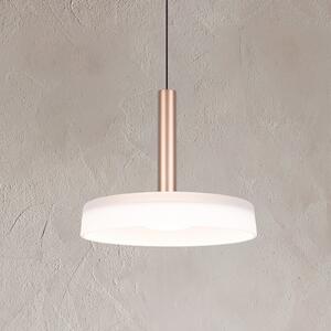 Trio Lighting Lampă suspendată LED Celeste, alb/maro, Ø 22 cm, sticlă, dimabil, reglabil, Alb, Camera de zi / sufragerie, Sticlă, Modern