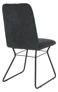 Scaun, material textil negru cu efect de piele întoarsă/metal negru, ALMIRA