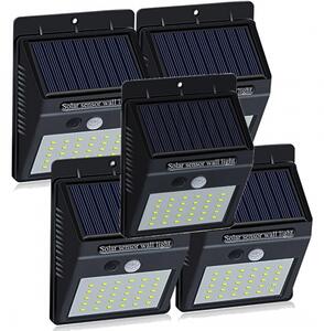 Set 5 Lampi BRIGHT 30 LED Solare cu senzor de miscare si lumina 1 mod ILUMINARE