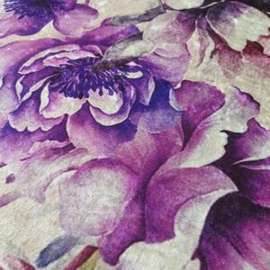 Covor cu model floral în nuanțe de violet Lăţime: 80 cm | Lungime: 150 cm