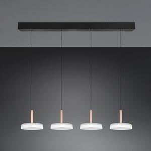 Trio Lighting Lampă suspendată LED Celeste alb/maro 115 cm 4 becuri sticlă dimabil, reglabil, Alb, Camera de zi / sufragerie, Sticlă, Modern