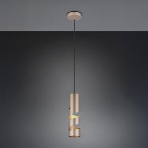 Trio Lighting Lampă suspendată Stream, maro, Ø 8 cm, metal, GU10, reglabil, Maro / Rugină, Camera de zi / sufragerie, Metal, Modern
