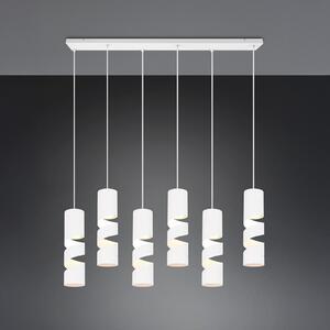 Trio Lighting Lampă suspendată Stream, alb Lungime 100 cm 6 becuri metalice GU10, reglabil, Alb, Camera de zi / sufragerie, Metal, Modern