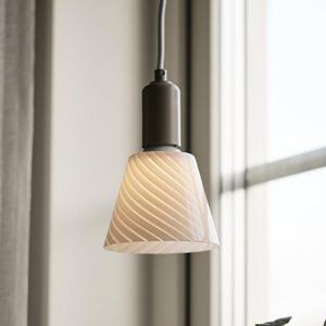 PR Home lampă suspendată Tilda, alb, Ø 12,5 cm, sticlă, fișă, Alb, Camera de zi / sufragerie, Sticlă, Modern