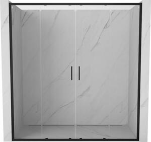 Mexen Exo uși de duș duble glisante 170 cm, transparente, negre - 8152-170-000-70-00
