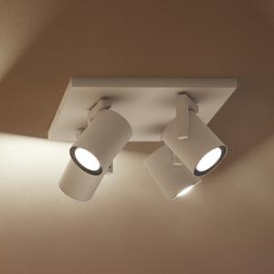 Philips Hue Spot LED pentru tavan Argenta, alb, 4 becuri RGB CCT, reglabil, Alb, Camera de zi / sufragerie, Metal, Modern
