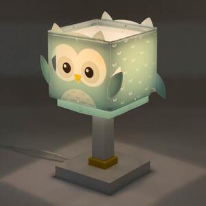 Dalber Little Owl lampă de masă copii cu bufniță, Albastru, Camera copiilor, Plastic