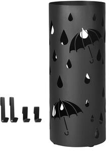 Suport pentru umbrele, Metal, Negru, 49 x 195 cm