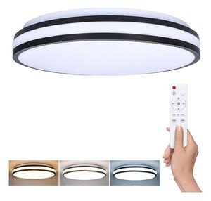 Plafonieră LED cu telecomandă Laskos reglabil – diametru 39 cm, negru